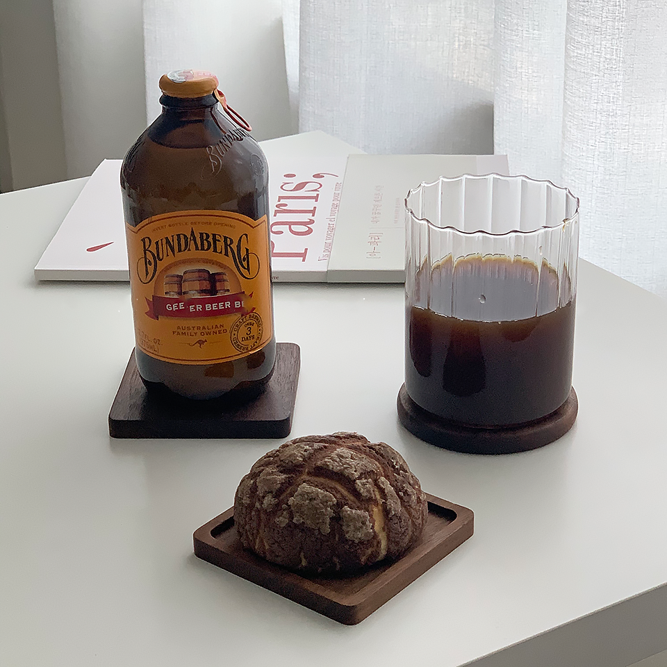 Japanese Walnut Wooden Coaster – Natural & Elegant
