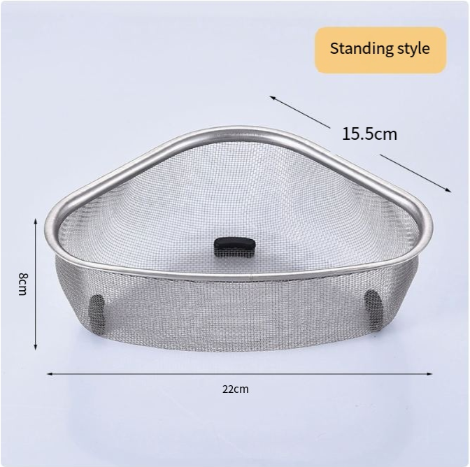 Triangular Stainless Steel Sink Drainer Basket (CN)