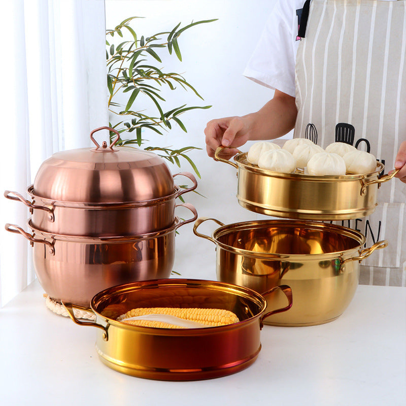 Multi-layer Stainless Steel Dual-purpose Cooking Pot