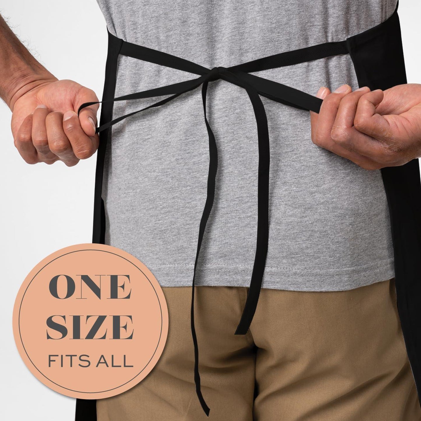 Black Chef Bib Aprons Bulk 12 Pack (US)