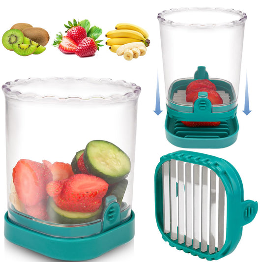 FOWSRHRG Fruit Slicer Cup Kitchen (Dark Blue)