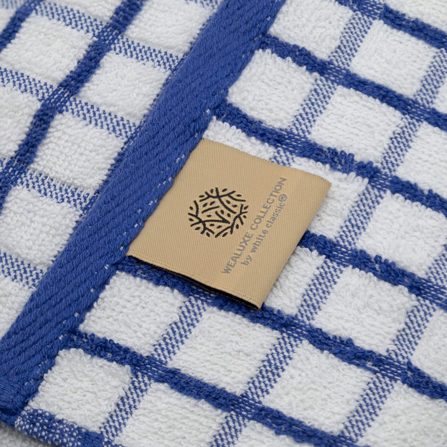 Premium Cotton Kitchen Dish Towels with Hanging Loop – 8 Pack blue (US)