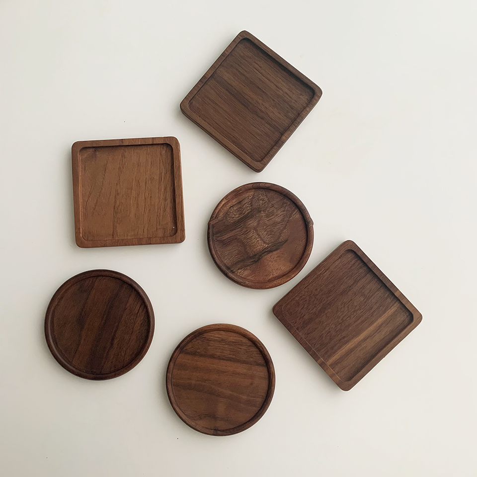 Japanese Walnut Wooden Coaster – Natural & Elegant