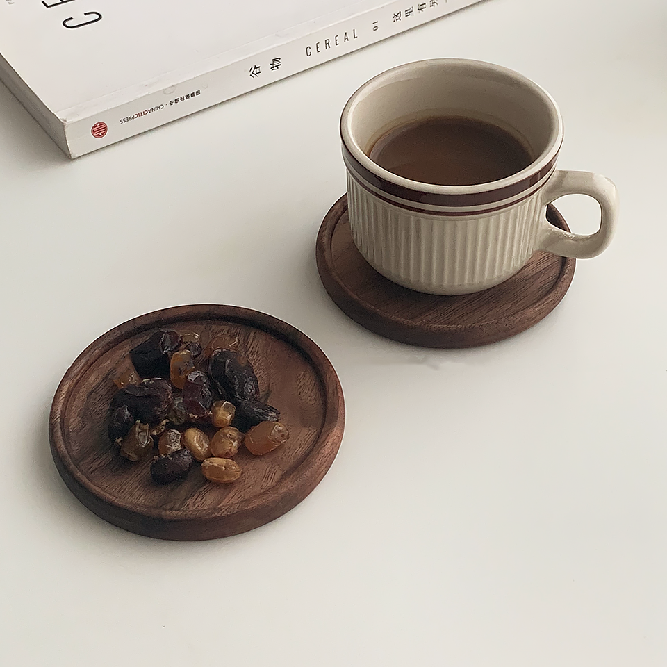 Japanese Walnut Wooden Coaster – Natural & Elegant