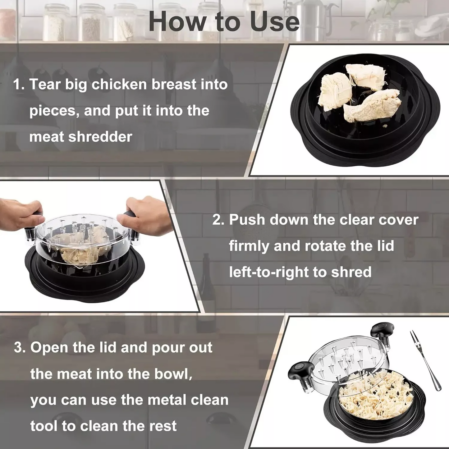 Large Chicken Shredder Tool – Twist Meat Grinder13