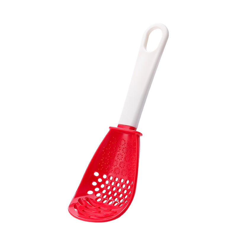 Multi-Function Slotted Grinding & Cooking Spoon (black - Red)