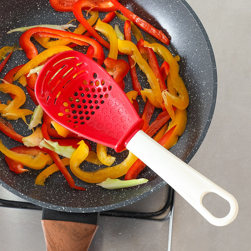 Multi-Function Slotted Grinding & Cooking Spoon (black - Red)