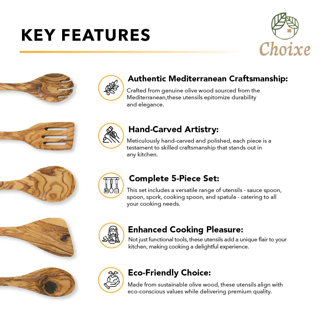 Olive Wood Kitchen Servers Set -5 pcs1