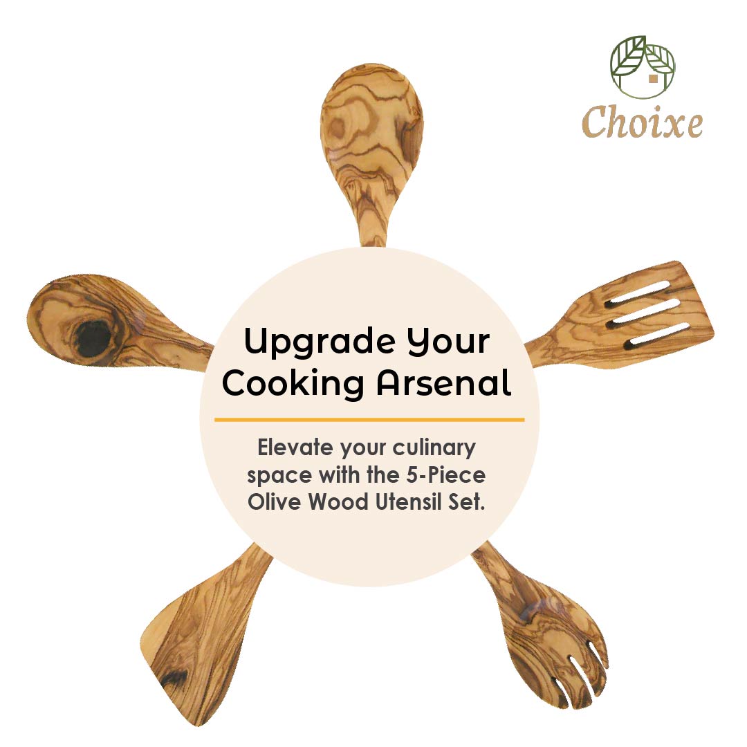 Olive Wood Kitchen Servers Set -5 pcs2