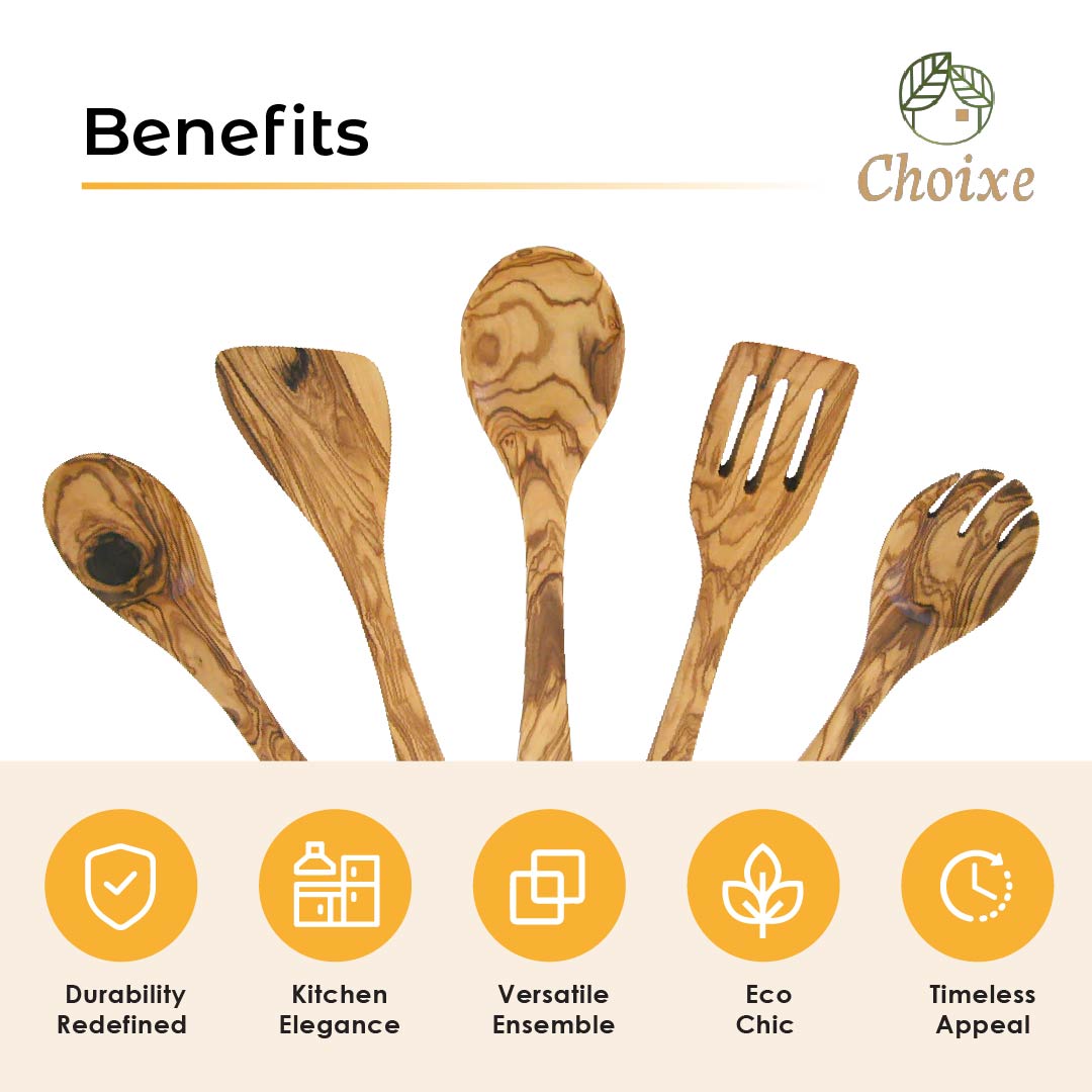 Olive Wood Kitchen Servers Set -5 pcs6
